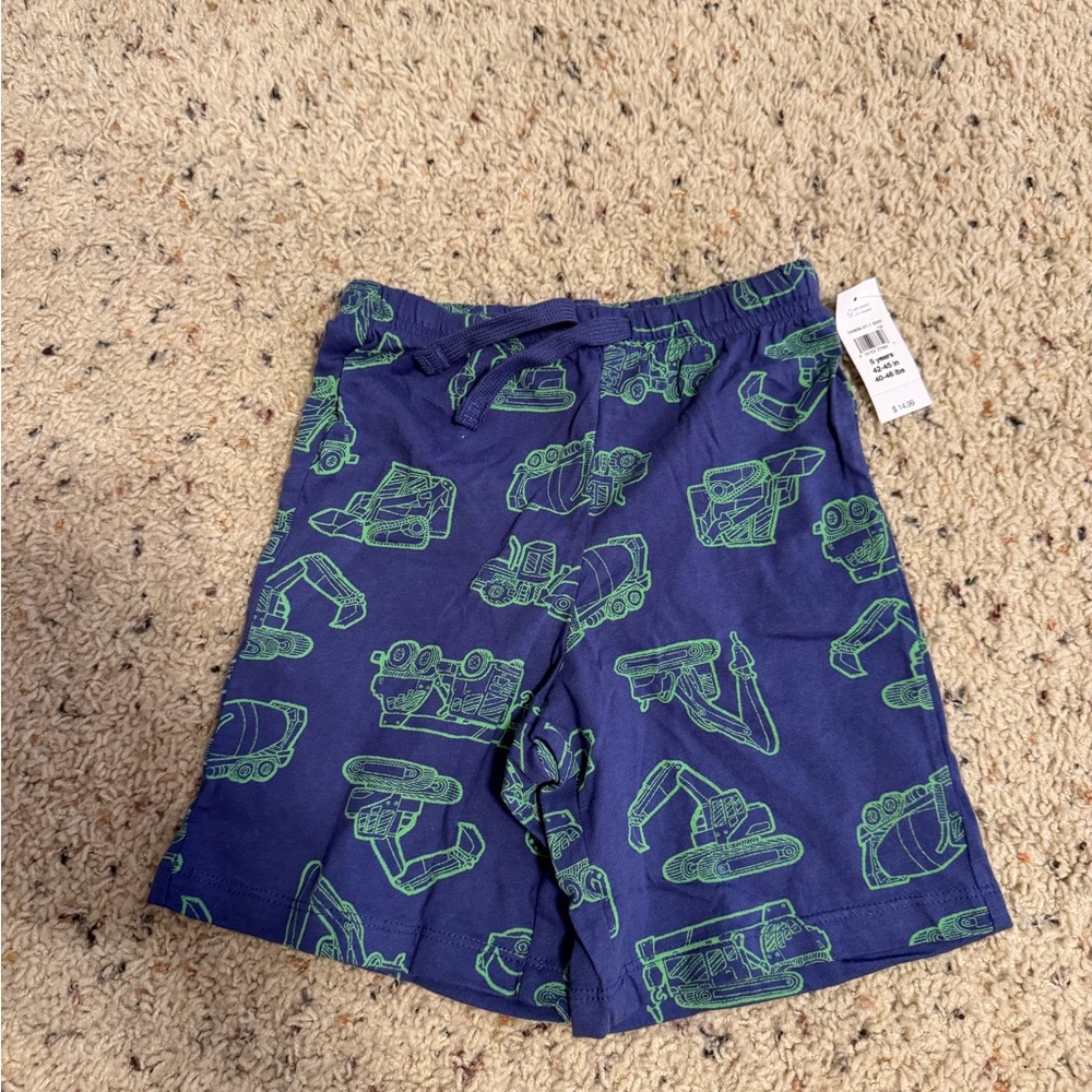 Gap Kids Blue and Green Construction Print Shorts